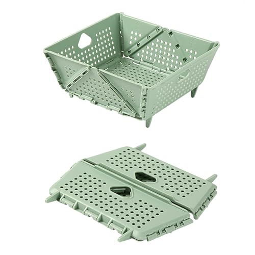 Colador plegable de plástico para cocina, colador de alimentos para frutas, verduras, cesta de drenaje plegable con patas de descanso