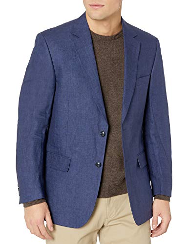 Palm Beach Men's Bradley Linen Sportcoat, Navy, 48 Regular