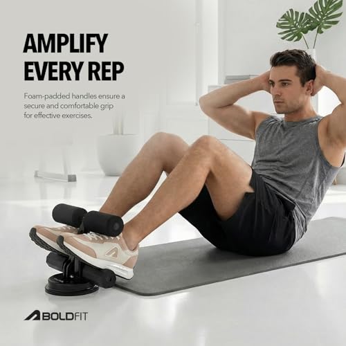 Image of Boldfit Sit Up Bar with Suction Cup Base, Adjustable Height & Foam Padding, Portable Ab Exercise Equipment for Core, Crunches, Leg Raises & Home Workouts, Gym Accessories for Men & Women