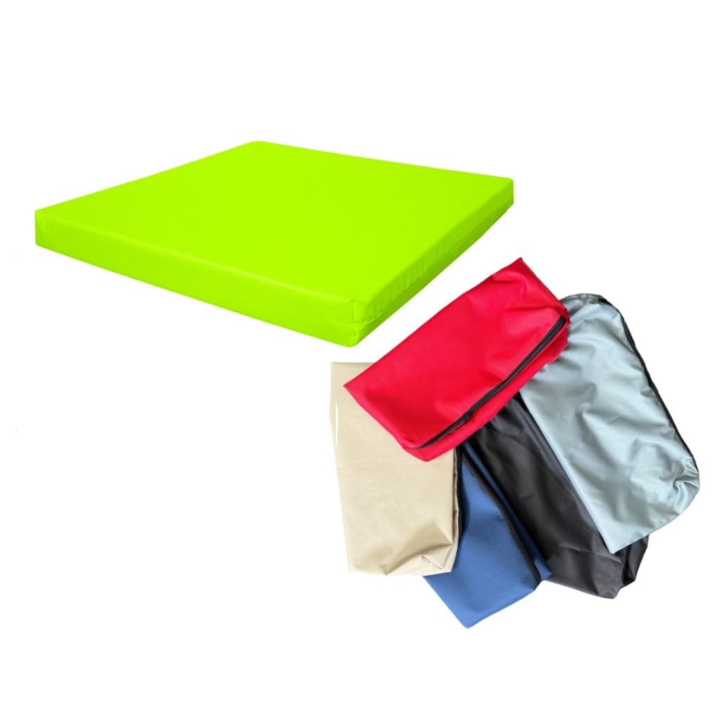 Goldstar Replacement Waterproof Cushion Cover Only For Rattan Chair Sofa 10cm Thick Pad Outdoor Garden, 40 x 40 cm (16" x 16"), Lime Green