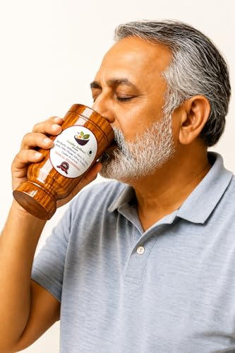 Image of Vijaysar Wood Glass 90 ml | Ayurvedic Pterocarpus Marsupium Herbal Tumbler | Vijaysar Ki Lakdi Ka Bija Glass for Sugar Care