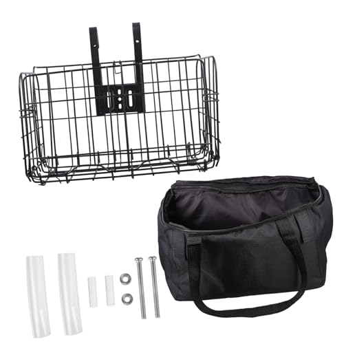 NUOLUX 2個 折りたたみ自転車対応頑丈フロントバスケット 前カゴ 取り外し可能 大容量収納 通勤買い物ピクニック用 マウンテンバイク用ア