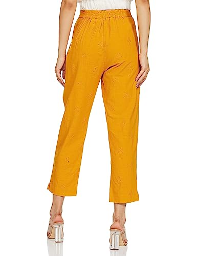 Image of BIBA Women Cotton Regular Embroidered Pants