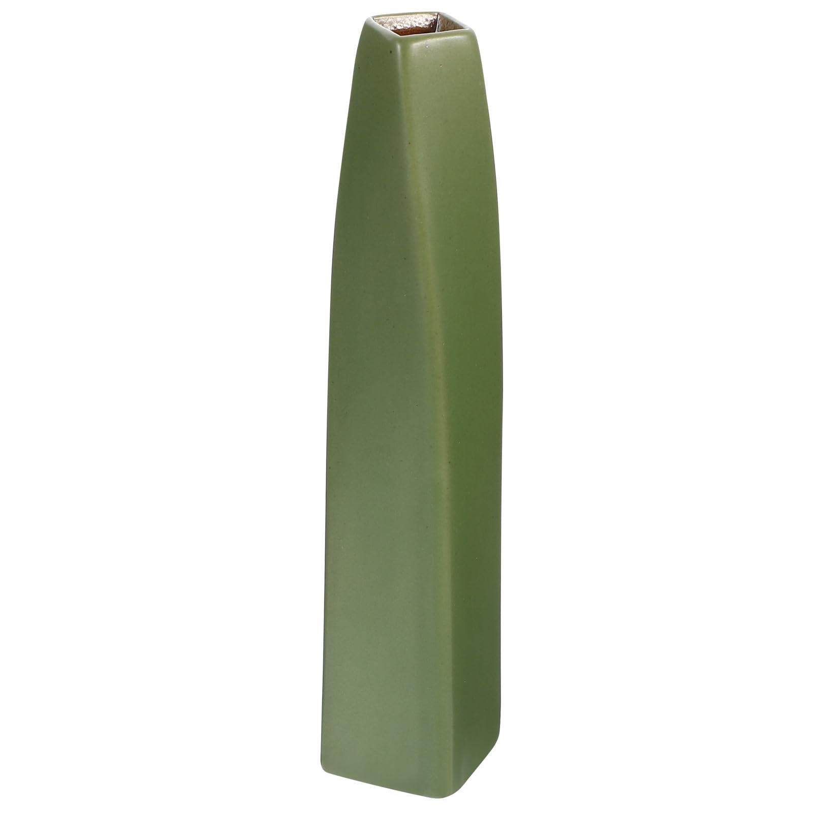 Jarrón de cerámica verde con base estable para arreglos florales