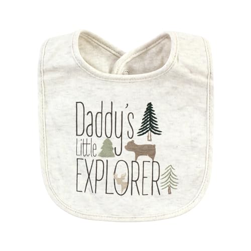 Image of Hudson Baby Unisex Baby Cotton Bibs, Daddy'S Explorer, One Size
