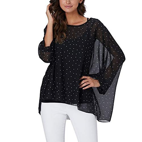 Image of Ckikiou Plus Size Batwing Flowy Semi Sheer Chiffon Blouse Tunic for Women Summer Floral Print Boho Beach Cover ups