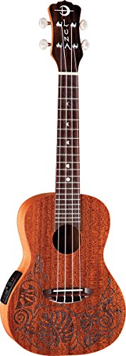 Luna UKE MO EL Mo'O Mahogany Acoustic/Electric Concert Ukulele cover