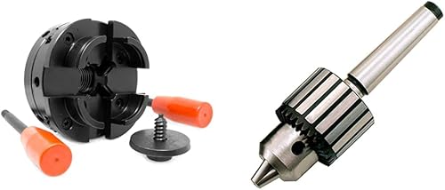 WEN LA4444 - Juego de mandril autocentrante de 4 mordazas de 4 pulgadas con rosca 8TPI de 1 pulgada x 8TPI + productos de carpintería PSI TM32