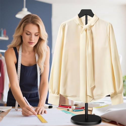 Abiglifty Shirt Display Stand, 20-34 Inch Height Adjustable Mannequin Torso for Vendors Shop, Clothing Display Stand for Clothing Dress Garment Coat Retail (Black) - Thumbnail 5