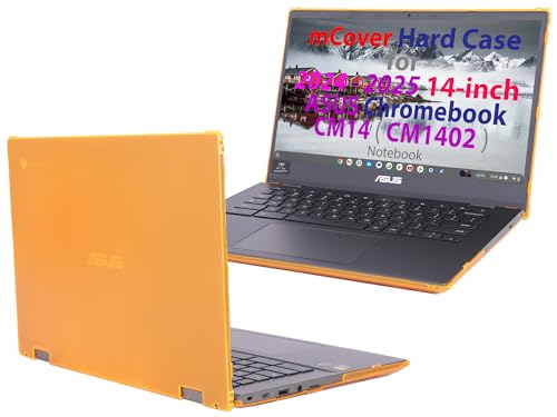 Carcasa mCover ASUS Chromebook CM14 evita roturas con esta funda rigida naranja 14"