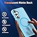 WRJ for Samsung Galaxy S25 Plus Case,Galaxy S24 Plus Case with Screen Protector,[Compatible with Magsafe] Slim Matte Translucent Magnetic Women Men Shockproof Protective Cover-Sky Blue