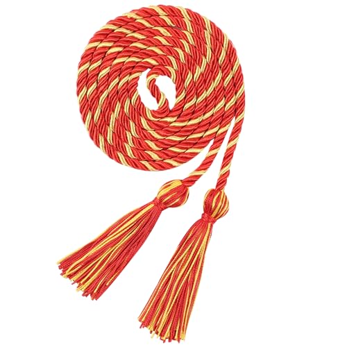 Image of Graduation Honor Cord 68 inch Grad Braided Honor Cords with Tassel Honor Rope Grad Cords for Graduation Students Bachelor Master Doctoral Gown Grad Decor (Red and Gold)