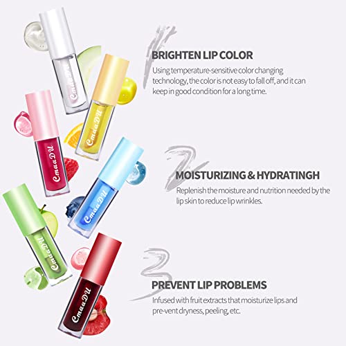 Sumeitang Color Changing Lip Gloss Ph Tinted Lip Glow Oil, Magic Mood Lipstick, High-Shine Clear Temperature Color Change Lip Stain Lip Balm For Women Lip Care Prevents Dry Cracked Lips(Blueberries) #TOP3