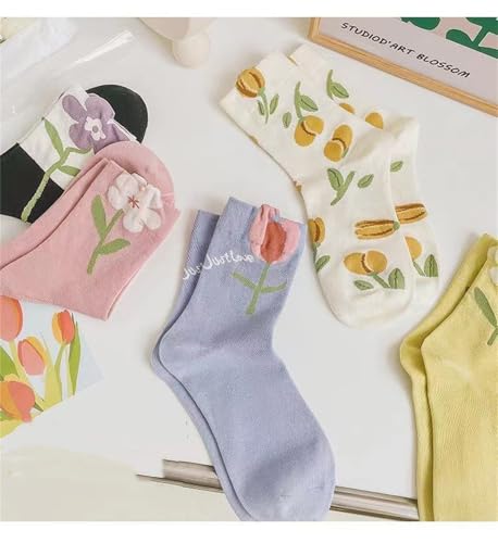 Image of YYaaloa Womens Above Ankle Crew Socks Casual Cotton Socks Cute Fun Novelty Girl Thin Dress Socks
