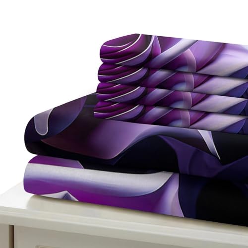 Housse de couette microfibre résistante anti-plis fleurs violettes 200x200 - 7