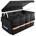Knodel Car Trunk Organizer, Foldable Cover, Heavy Duty Collapsible Car Trunk Storage Organizer, Car Cargo Trunk Organizer with Lid (Black)