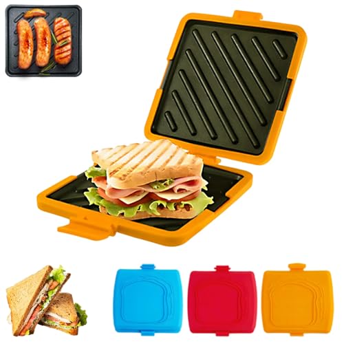 Sandwichera Para Microondas, Tostadora Portátil No Eléctrica Y Antiadherente Para Microondas, Tostadora Multifunción Con Mango De Silicona,para sándwich en casa, viajes, camping, oficina
