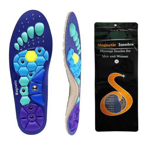 Magnetische Einlegesohlen Original, Massage Magnetische Einlegesohle, Magnetische Schuheinlagen Akupunktur, Reflexologie Akupressur Einlagen, Magnetische Orthopädische Einlegesohlen (Blau)