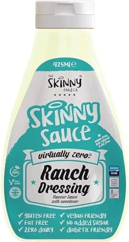 Skinny Food Co Sugar Free Garlic Mayo Sauce 425ml - Virtually Zero Calorie Sauce - Vegan & Keto-Friendly - Sugar Free Garlic Mayonnaise Sauce - Gluten Free