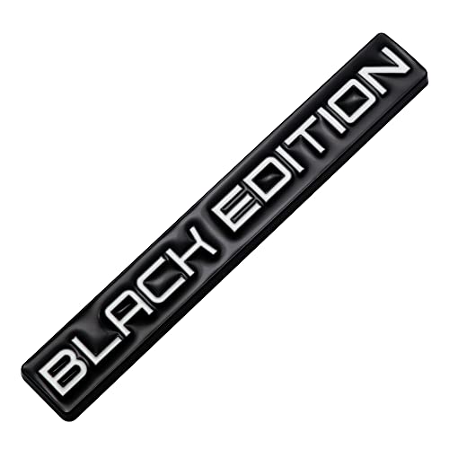 Image of 1X Front Grille Black Edition Emblem Auto Racing Sport 3D Badge Sticker Nameplate Decal (Black White)
