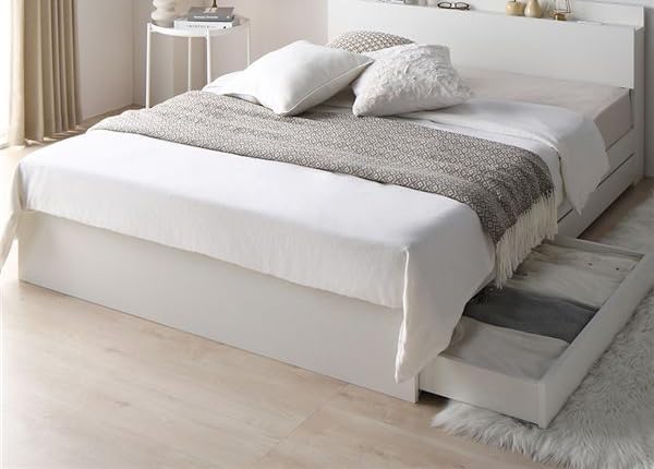 ベッド ホワイト ダブル ボンネルコイルマットレス付きds-2151022