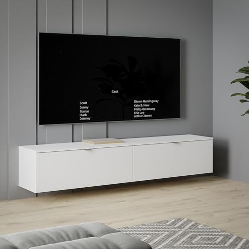 FORTE LIBERTAD moderner Fernsehtisch TV Schrank Lowboard 180 360 für Fernseher 55 65 80 Zoll, Wohnzimmer, hängend oder stehend, Weiß Matt, 179,6 cm breit x 35,4 cm hoch x 34,8 cm tief FORTE LIBERTAD moderner Fernsehtisch TV Schrank Lowboard 180 360 für Fernseher 55 65 80 Zoll, Wohnzimmer, hängend oder stehend, Weiß Matt, 179,6 cm breit x 35,4 cm hoch x 34,8 cm tief