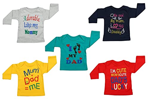Image of Infantbond Baby Boy's & Baby Girl's Full Sleeves T-Shirt (Pack of 5) (18-24 Months)