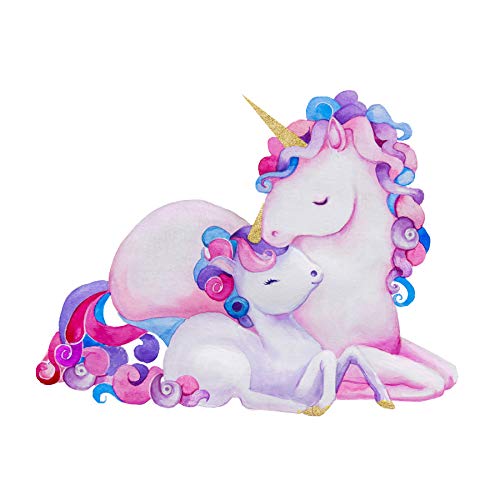 Wee Blue Coo Lienzo decorativo de unicornio para madre e hija