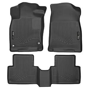 Husky Liners Weatherbeater Floor Mats | Fits 2016 – 2021 Honda Civic Coupe/Sedan/Hatchback (See Description); 2019 – 2021 Honda Insight | Front & 2nd Row, 3-pc Black – 98461