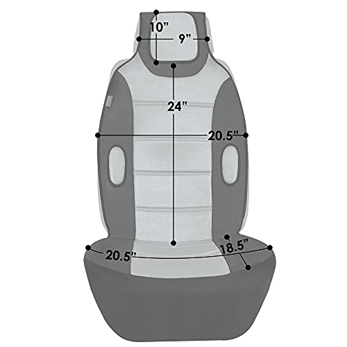 Fh Group Car Seat Covers Front Set Premium 3D Air Mesh Automotive Seat Cushion - Universal Fit, Automotive Seat Covers, Car Seat Cushions, Airbag Compatible Car Seat Cover For Suv, Sedan, Van Gray #TOP3