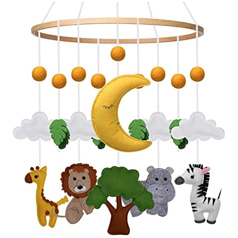 Cuna de fieltro suave de madera móvil Cover