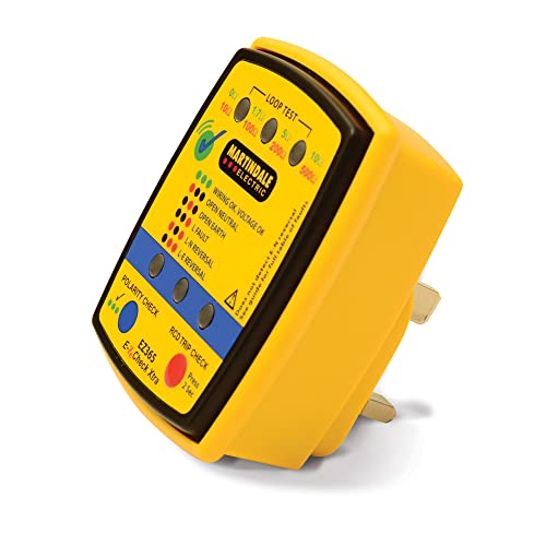 Martindale EZ365 Socket, Earth Loop and RCD Tester, Yellow, 65 x 80 x 59 mm