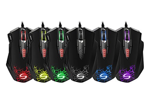 UtechSmart uranus-l  Mouse (13 Programmable Buttons, 16400 DPI), Black