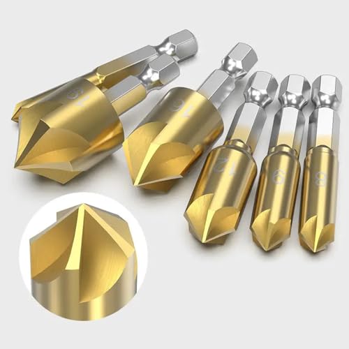 Juego de brocas avellanadoras 6 piezas con recubrimiento de titanio miniatura 5