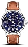 MeisterSinger Quadrante blu soleil Perigraph (38mm) / pelle marrone BM1108