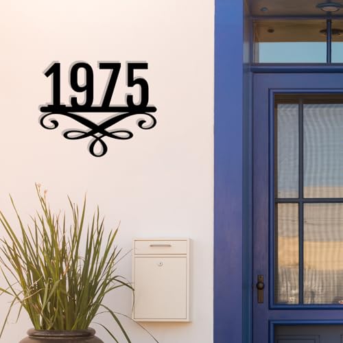 Image of Personalized House Number Custom Metal Address House Numbers Modern House Number Sign for Outside