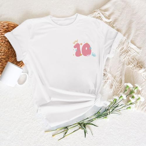 Image of Pairxily in My Double Digits Era Shirt for Girls 10th Cute 10 Year Old Girl Happy Birthday Shirts Gifts Short Sleeve Tops