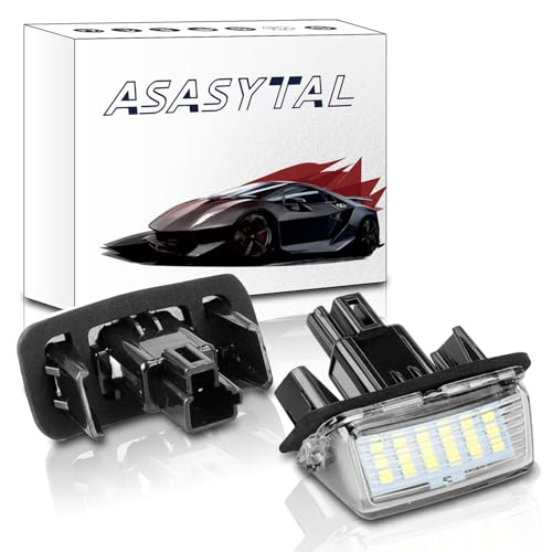 Asasytal Luces LED para Matrícula Compatibles con Camry, Yaris/XP21, Auris E180, Corolla Type E210 TS Touring Sports. Luces Traseras de Matrícula sin Errores, luz Blanca Brillante, 2 Unidades.