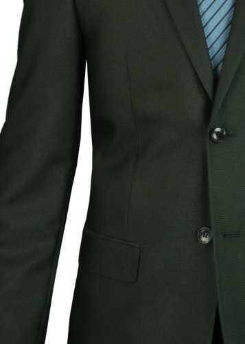Marzzotti Gianni 2 Button Sharkskin Modern Fit Men's Suit Shiny Charcoal3