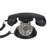  XAoSCd Telefono Fisso Classico retrò in Stile Anni \'70 con Bobina E Suonerie Autentiche, Nero, Decorazione per La Scrivania di Casa