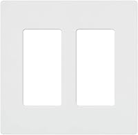 Vista 12 de Lutron CW-2-WH-12 Placa de pared Decorador Claro blanca de 2 Gang (paquete de 12) CW-2-WH