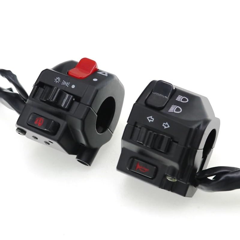 Interruptor de manillar de 22mm para moto con control de claxon e intermitentes