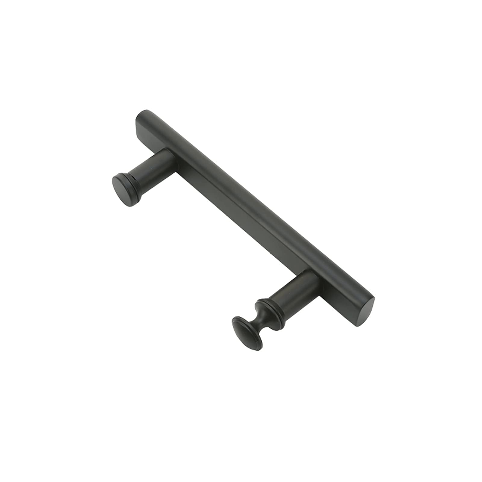 Tirador de puerta de vidrio negro en acero inoxidable para renovar tu ducha con elegancia y estilo.