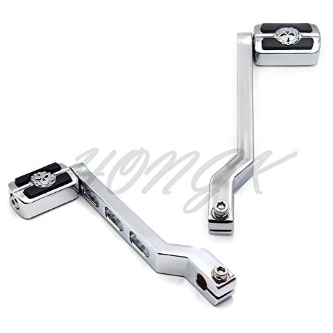 HONGK- Chrome Aluminum Heel/Toe Shift Levers with Skull Shifter Pegs Compatible with H-D Heritage Softail FLST 1986-later [B07FDKPVMN] Cover