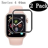 [2-Pack] Apple Watch Serie 4 44MM Screen Protector, EcoPestuGo [9H Hardness] [Anti-Scratches] [Anti-Fingerprint] Tempered Glass Screen Protector Film Compatible Watch Serie 4 44MM [Black]