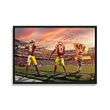 Sporticulture NFL American Football Framed Wall Art - Washington Commanders - Terry McLaurin - Jayden Daniels - Picture Poster for Boys Bedroom & Man Cave Decor, Ready to Hang, Blue 14" x 20", Small