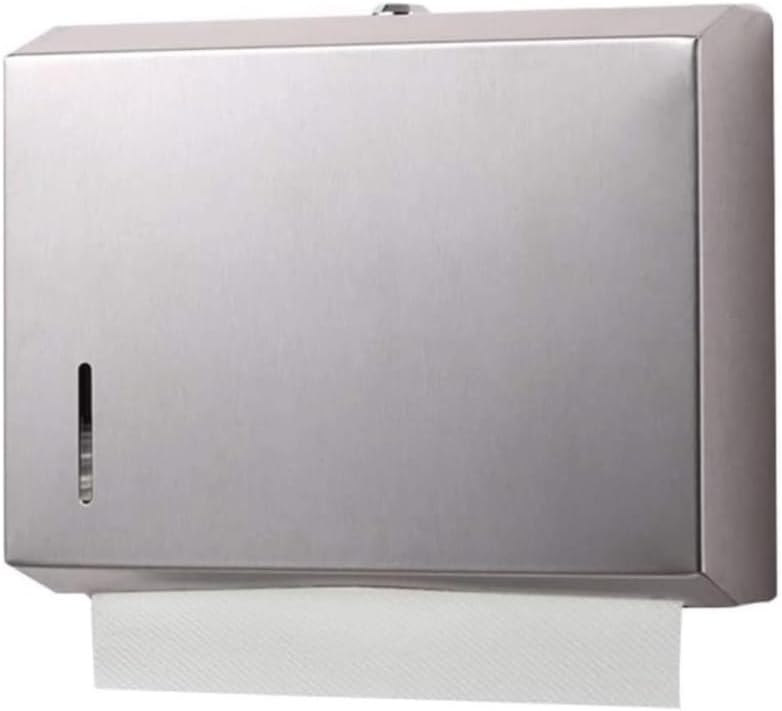 Tissue Box Cover Paper Towel Dispenser Stainless Steel Wall Mounted Toilet Tissue Holder Tray Matte Bathroom Commercial Toilet Roll Holder For Bathroom Or Kitchen ( Color : Silver , Size : One size )