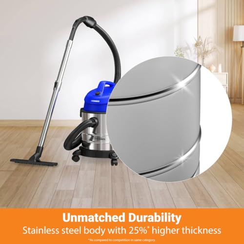 Image of Eureka Forbes Wet & Dry Endura Vacuum Cleaner 22 kPa High Power Suction | Blower Function | 20 litres Tank Capacity | High Strength Stainless Steel Body | 7 Multipurpose Accessories |1 Year Warranty