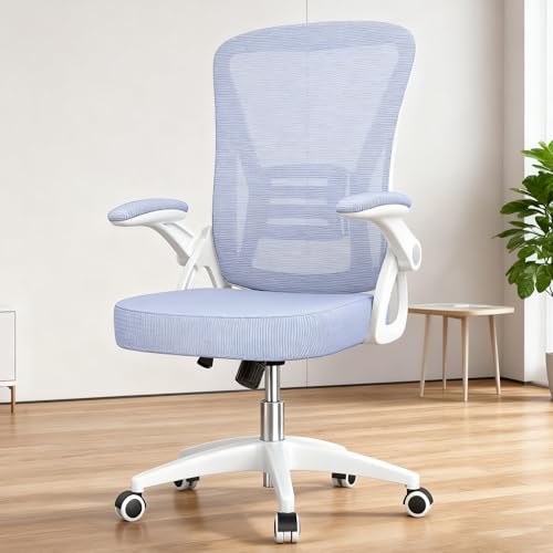 GartistGo Chaise de Bureau Ergonomique, Chaise de Bureau avec Accoudoir Relevable, Fauteuil de Bureau en Maille Respirante avec Soutien Lombaire, Dossier Inclinable et Hauteur, 360° Roulette