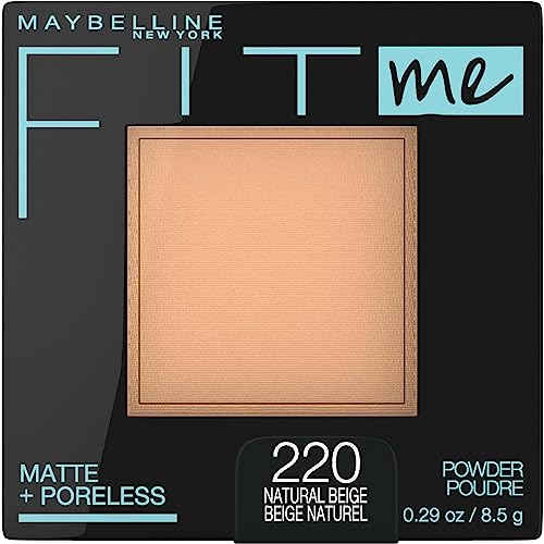 Maybelline New York Fit Me Matte Plus Pore Less Powder, 220 Natural Beige